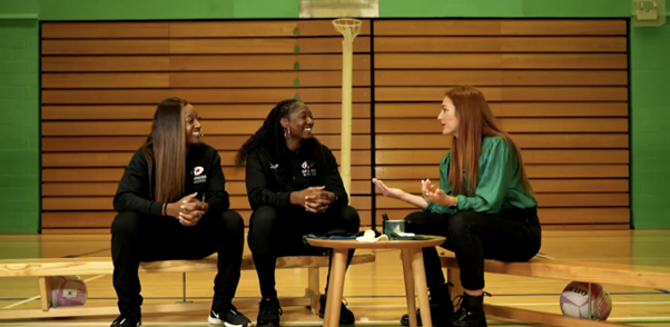 jess talking with the corbin sisters in sky sports sustainable period products series