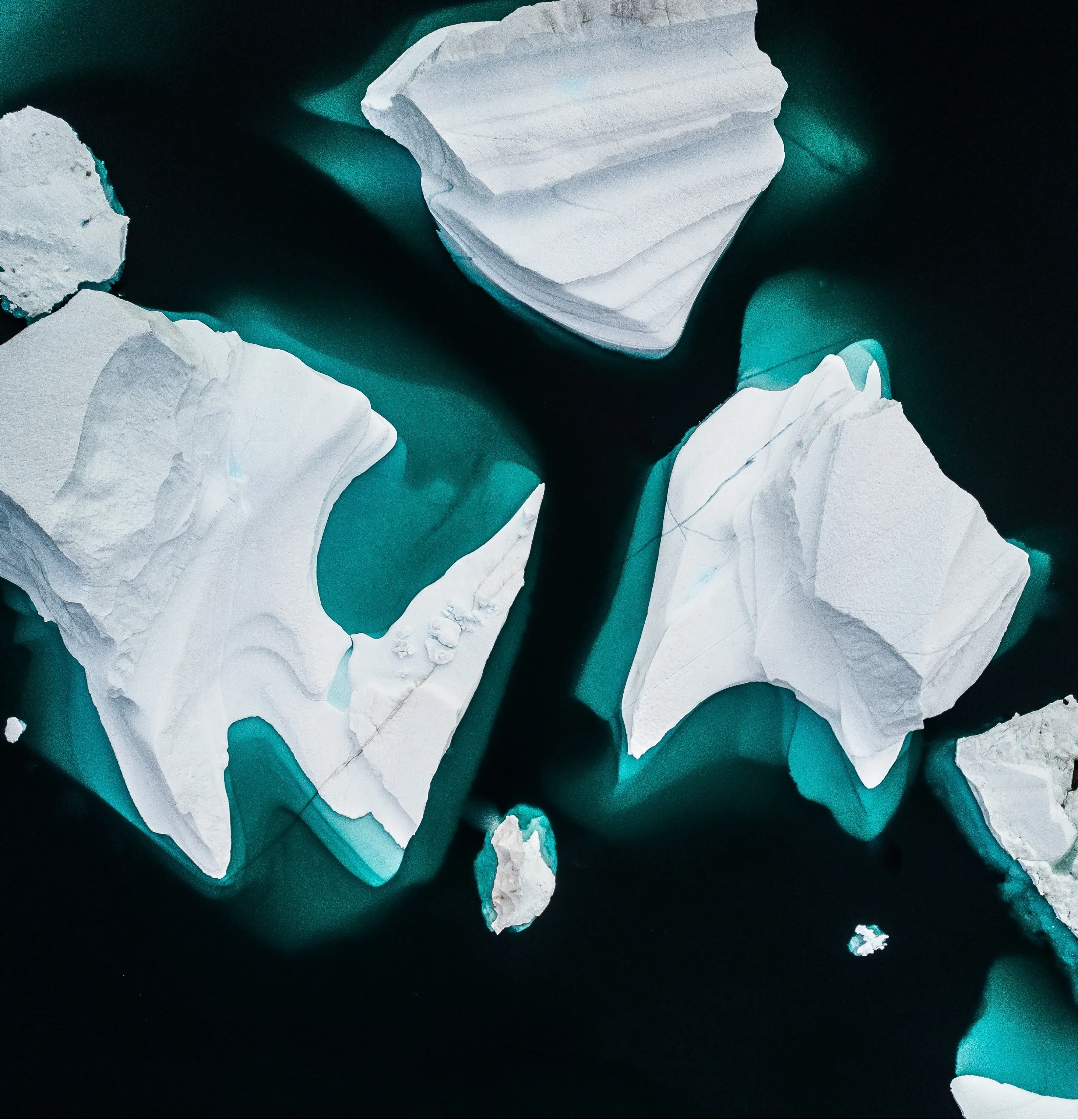 melting icebergs showing the effects of climate change 